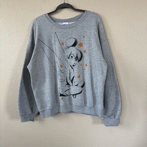 Disney Tinker Bell gray crewneck
